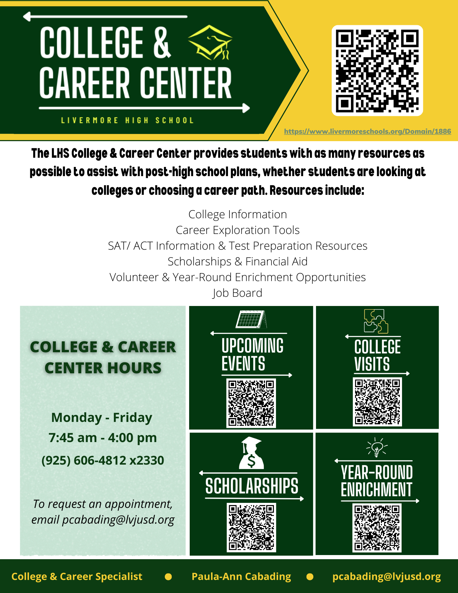 Flyer with QR codes